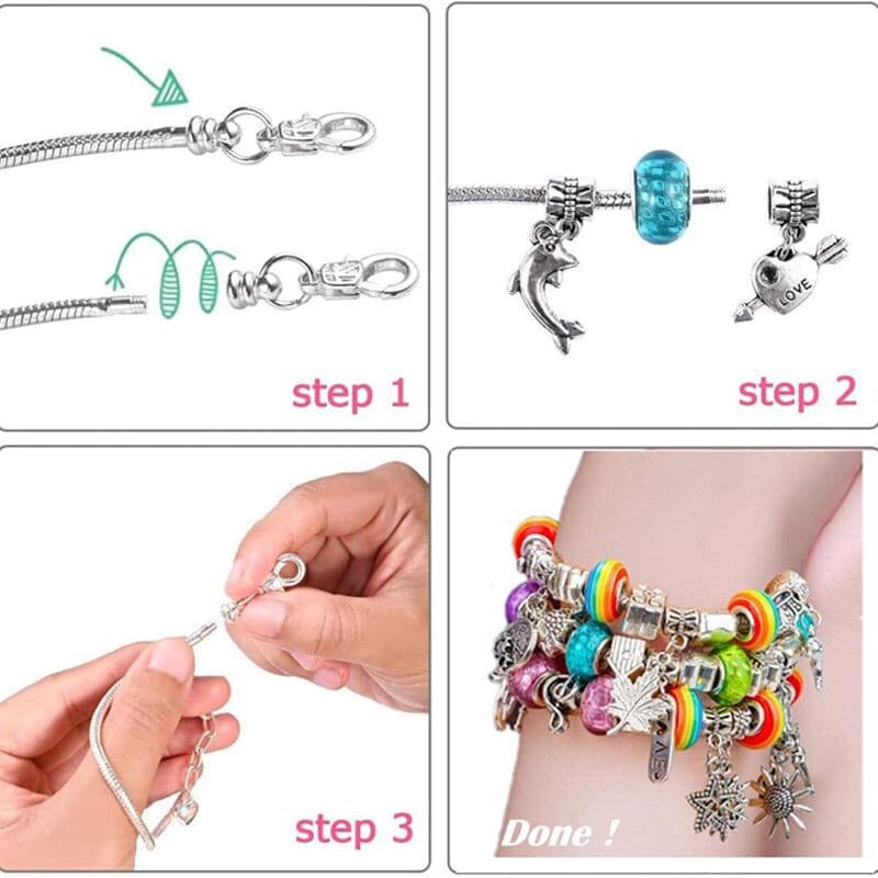 🎅Early Christmas Sale 49% OFF 🎁 Girls Charm Bracelet Making Kit
